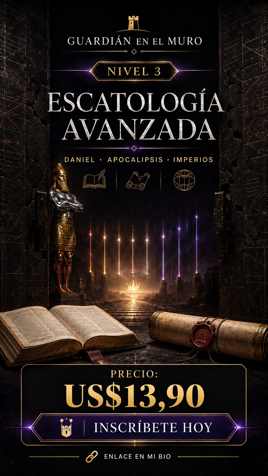 Nivel 3 — Escatología Avanzada: Daniel, Apocalipsis, Imperios. Inscríbete por US$13,90.